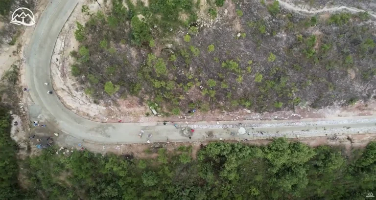 aerial view of road construction in progress