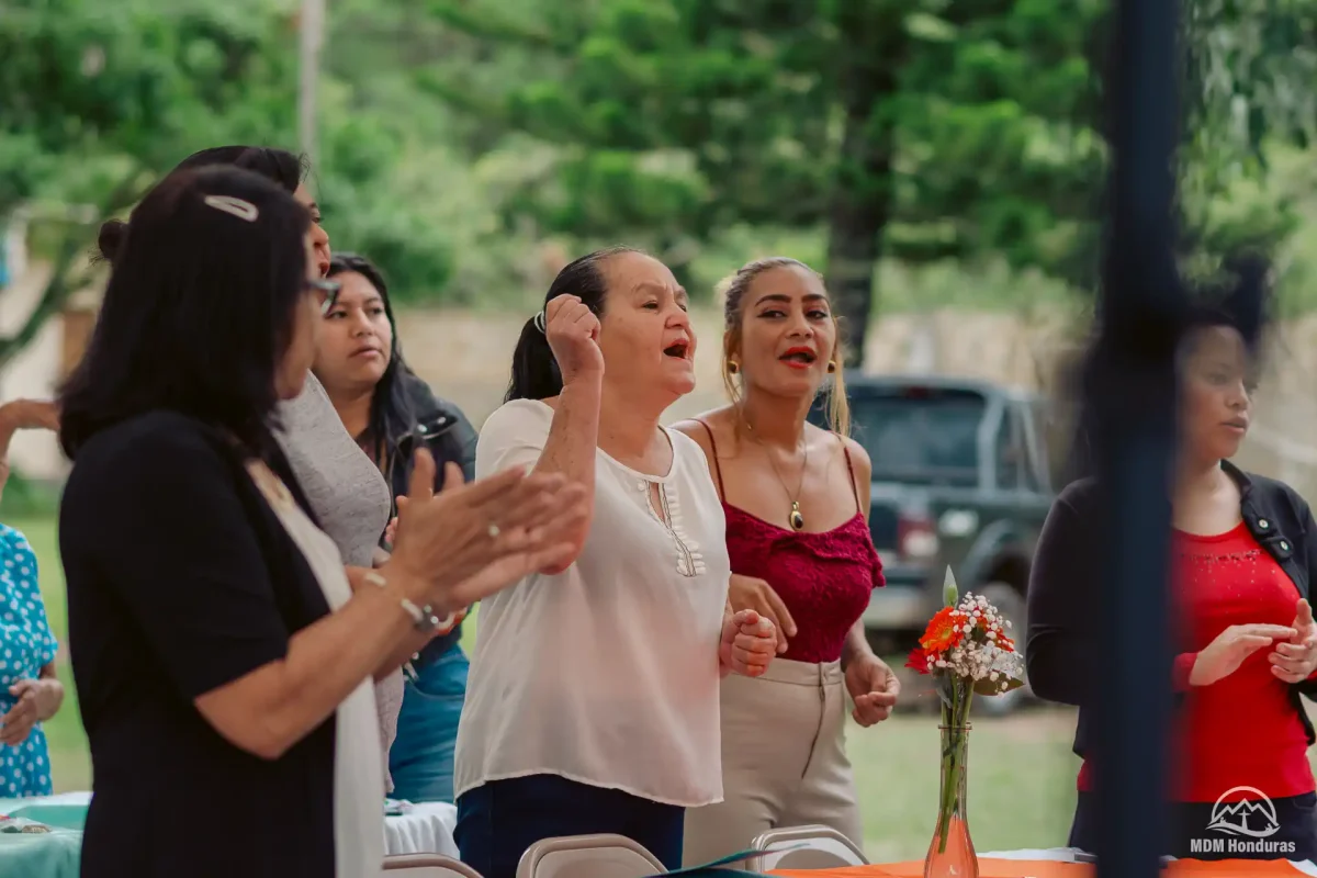 group of women worshipping