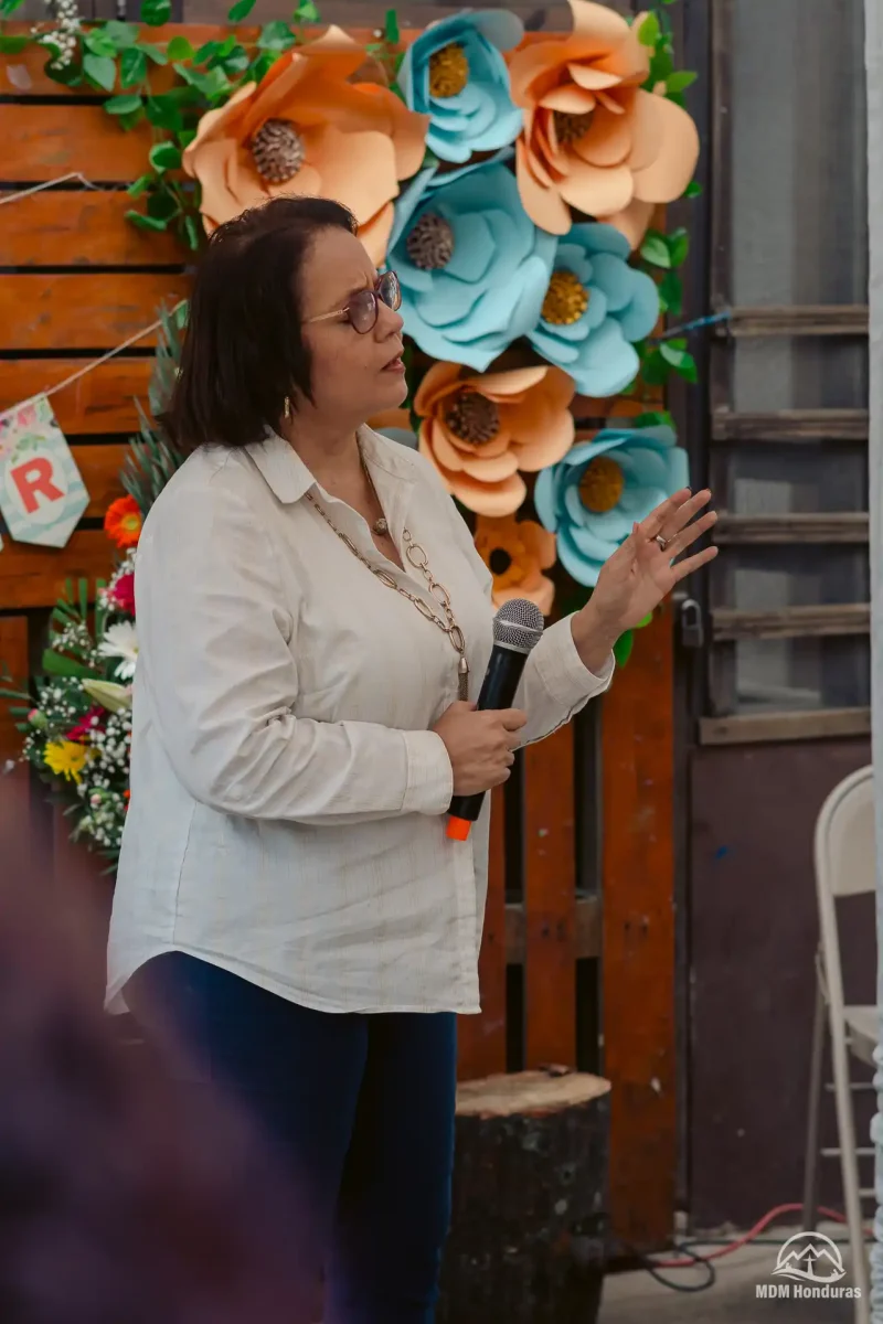 Female speaker at conference