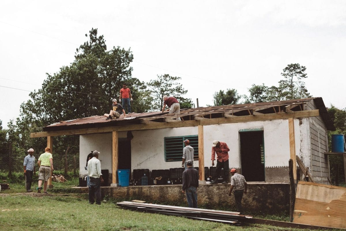 Abandoned building gets a new roof